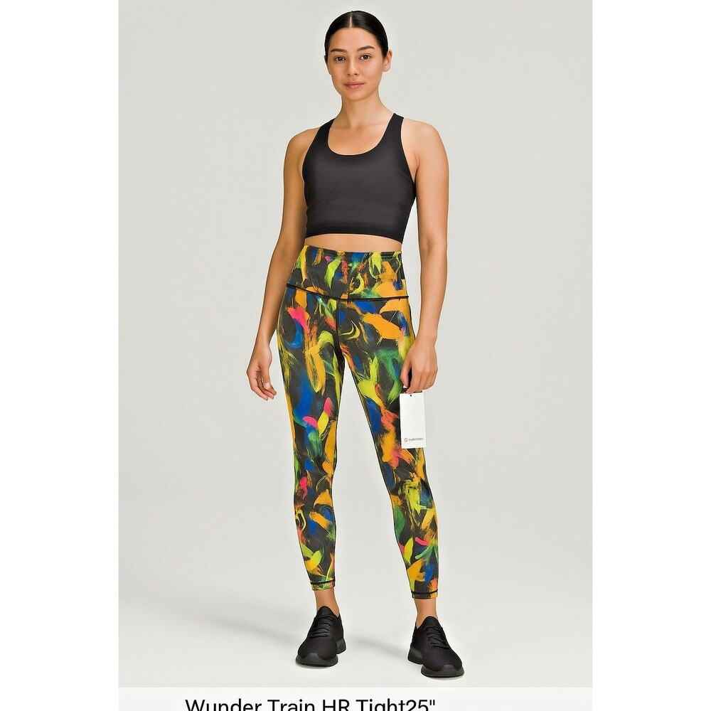Lululemon Women's Leggings Wunder Train HR Tight 25" Size 2 Black Stretch NWT